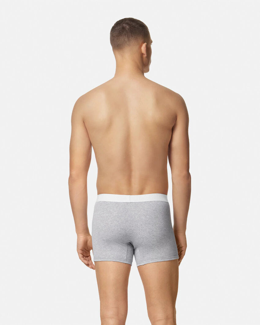 VERSACE 90S VINTAGE LOGO RIBBED LONG TRUNKS