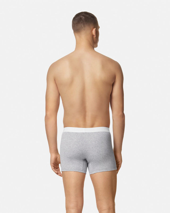 VERSACE 90S VINTAGE LOGO RIBBED LONG TRUNKS