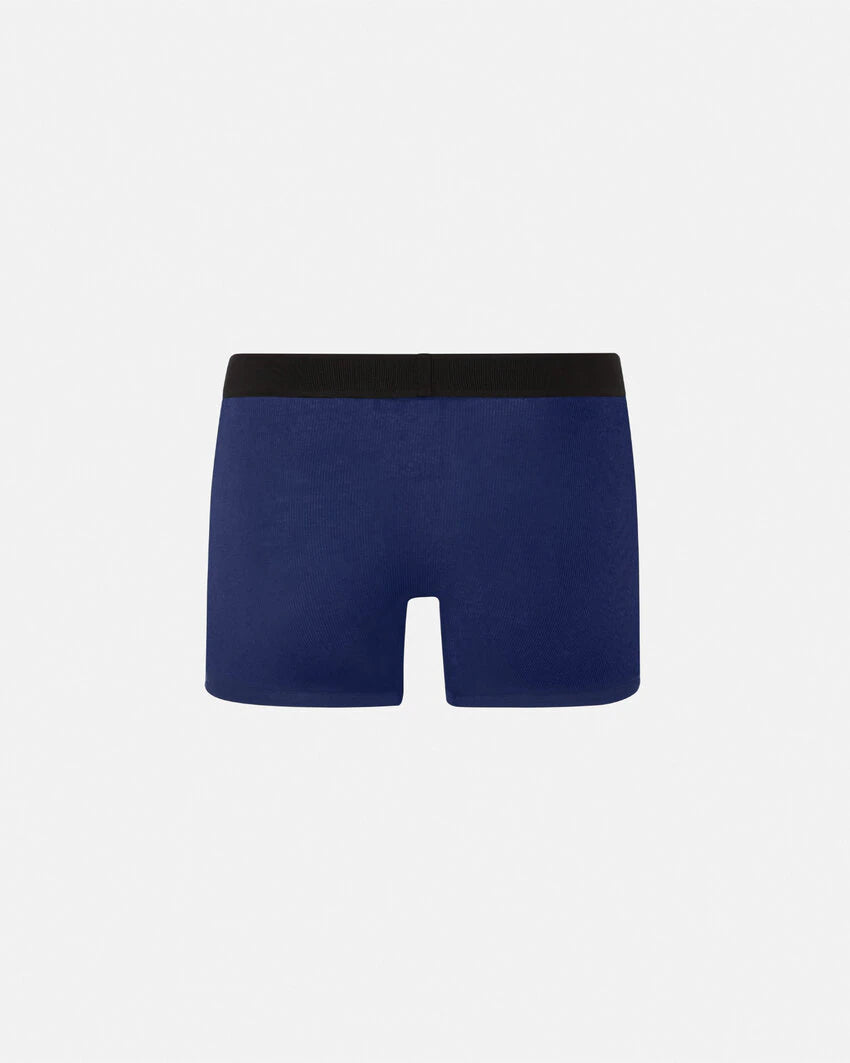 VERSACE 90S VINTAGE LOGO RIBBED LONG TRUNKS