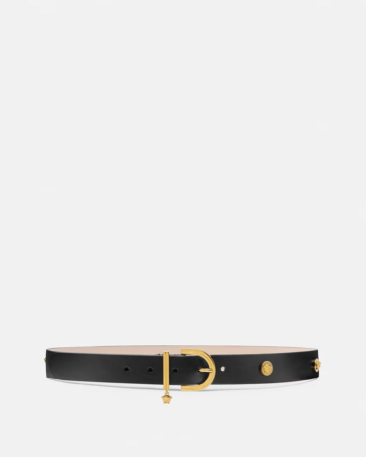 VERSACE Studded Medusa '95 Leather Belt 1.2"