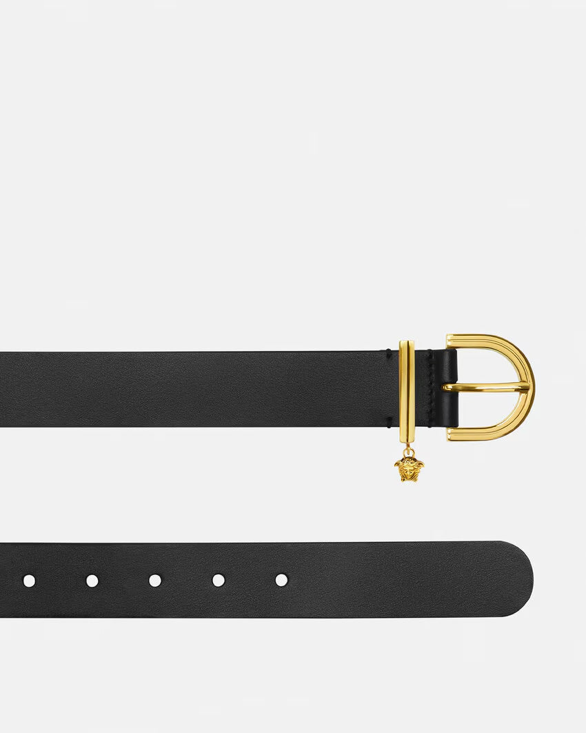 VERSACE Studded Medusa '95 Leather Belt 1.2"