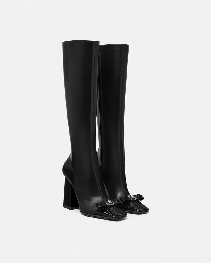 VERSACE Gianni Ribbon Leather Boots 105 mm