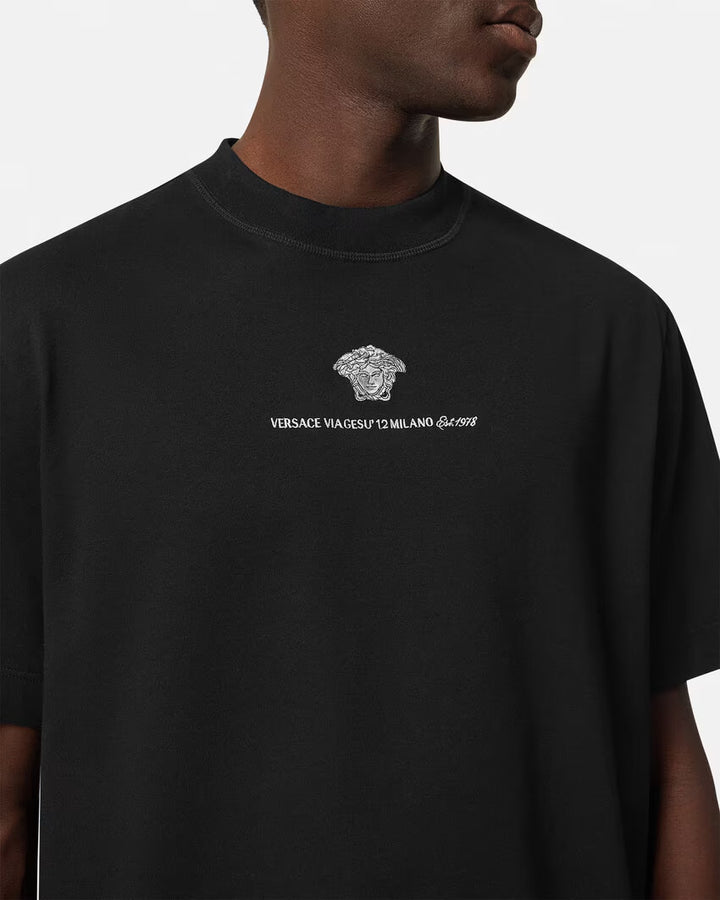 Versace EMBROIDERED MEDUSA MILANO T-SHIRT