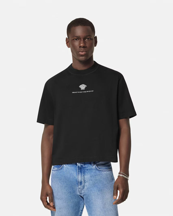 Versace EMBROIDERED MEDUSA MILANO T-SHIRT