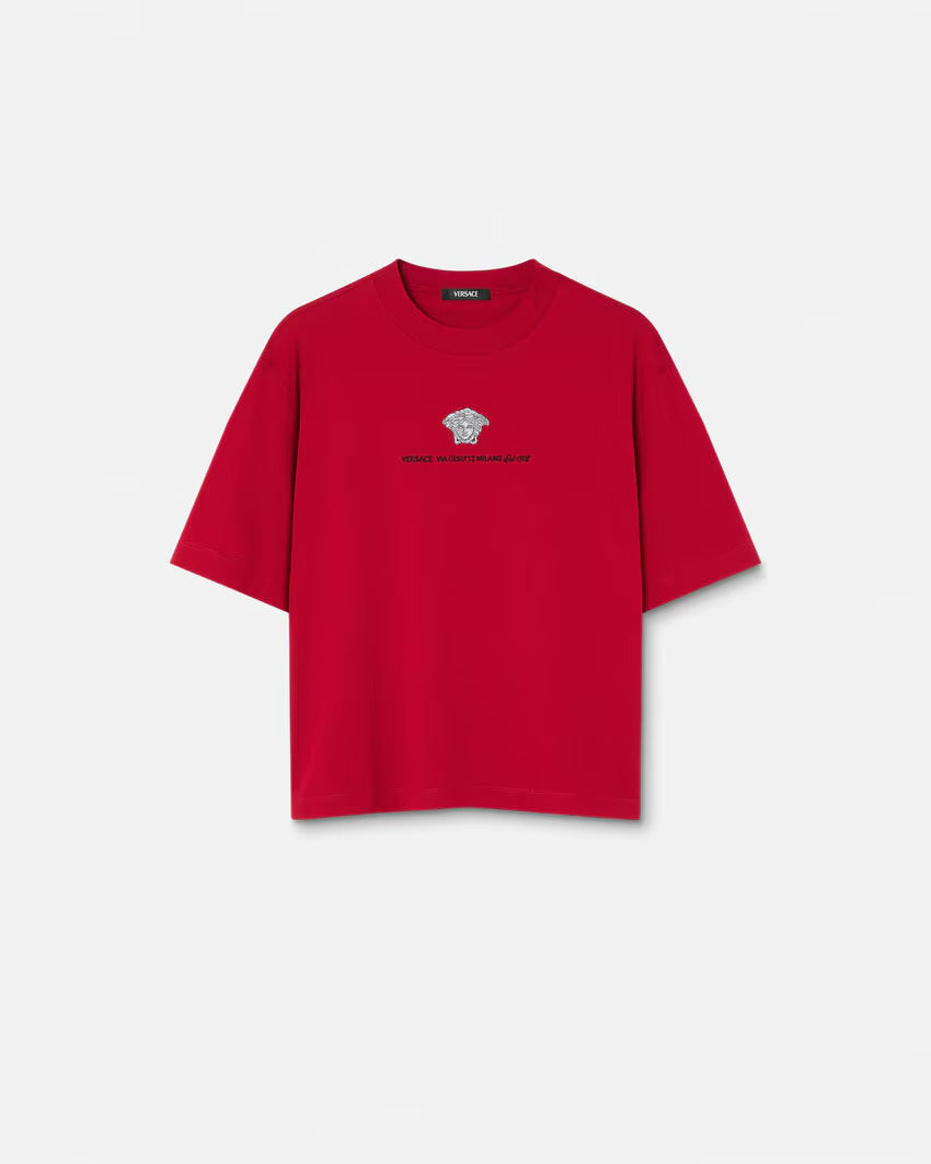 Versace EMBROIDERED MEDUSA MILANO T-SHIRT
