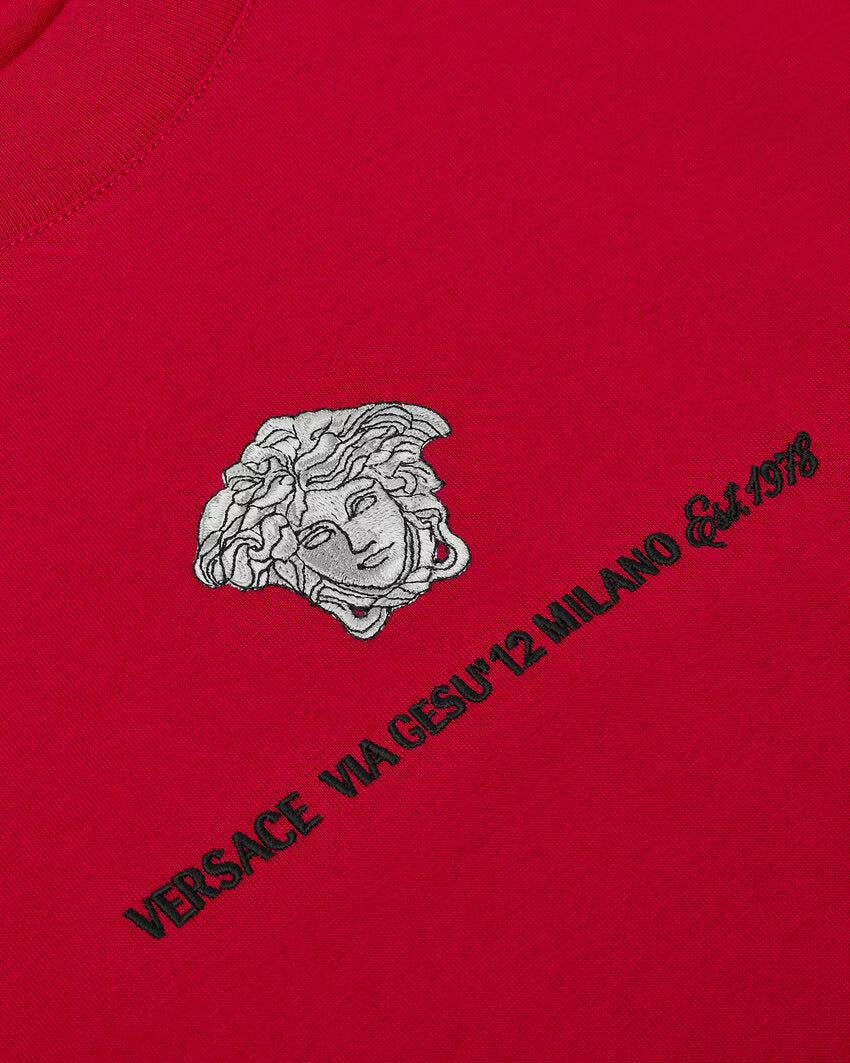 Versace EMBROIDERED MEDUSA MILANO T-SHIRT