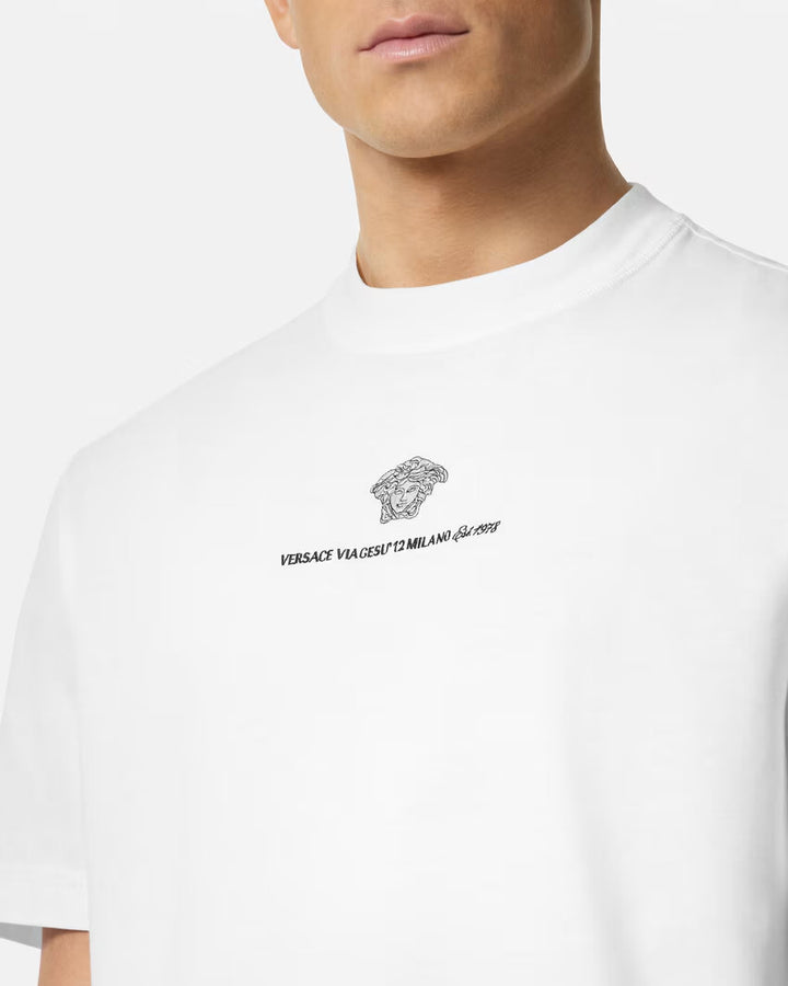 Versace EMBROIDERED MEDUSA MILANO T-SHIRT