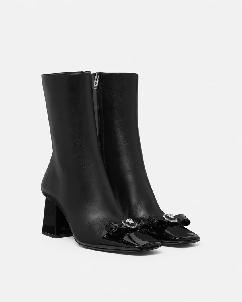 VERSACE Gianni Ribbon Ankle Boots 70 mm