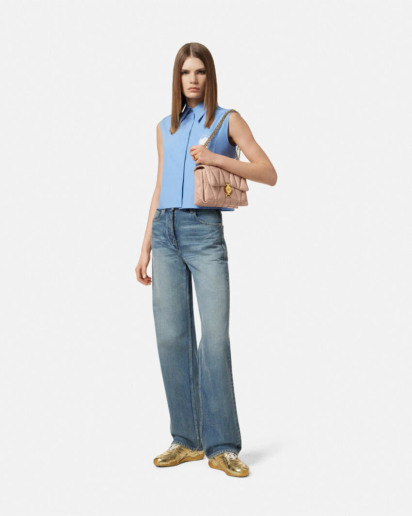 VERSACE KLEIO QUILTED SHOULDER BAG