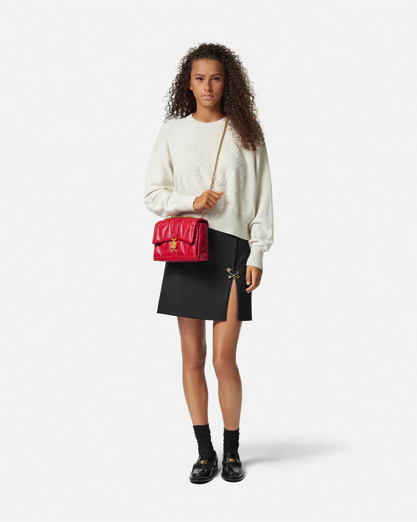 VERSACE KLEIO QUILTED SHOULDER BAG