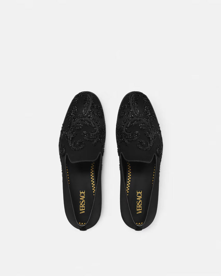 VERSACE Embroidered Barocco Medusa Slippers