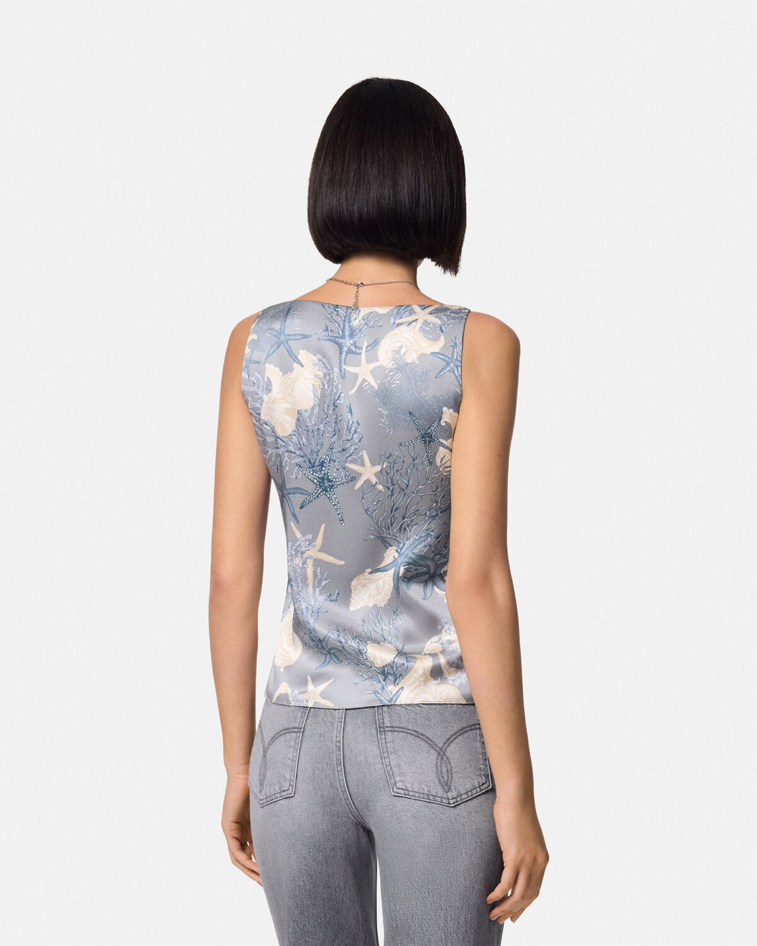 Versace BAROCCO SEA SILK COWL CAMISOLE TOP