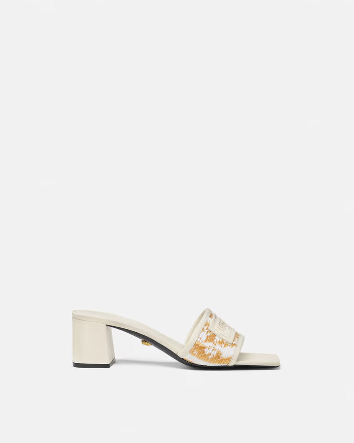 VERSACE Theia Barocco Raffia Mules 55 mm