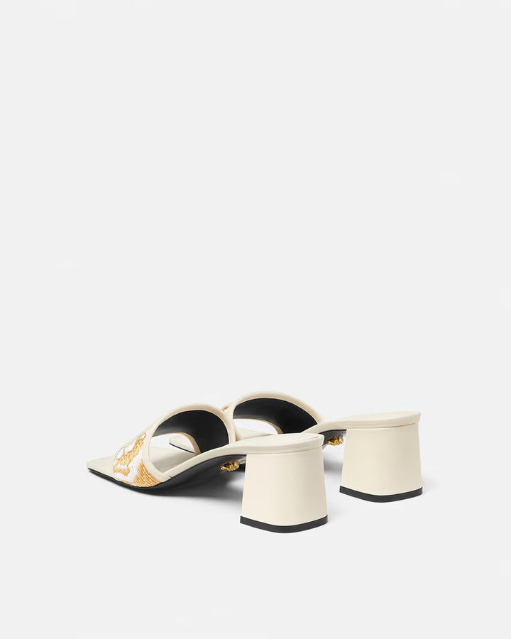 VERSACE Theia Barocco Raffia Mules 55 mm