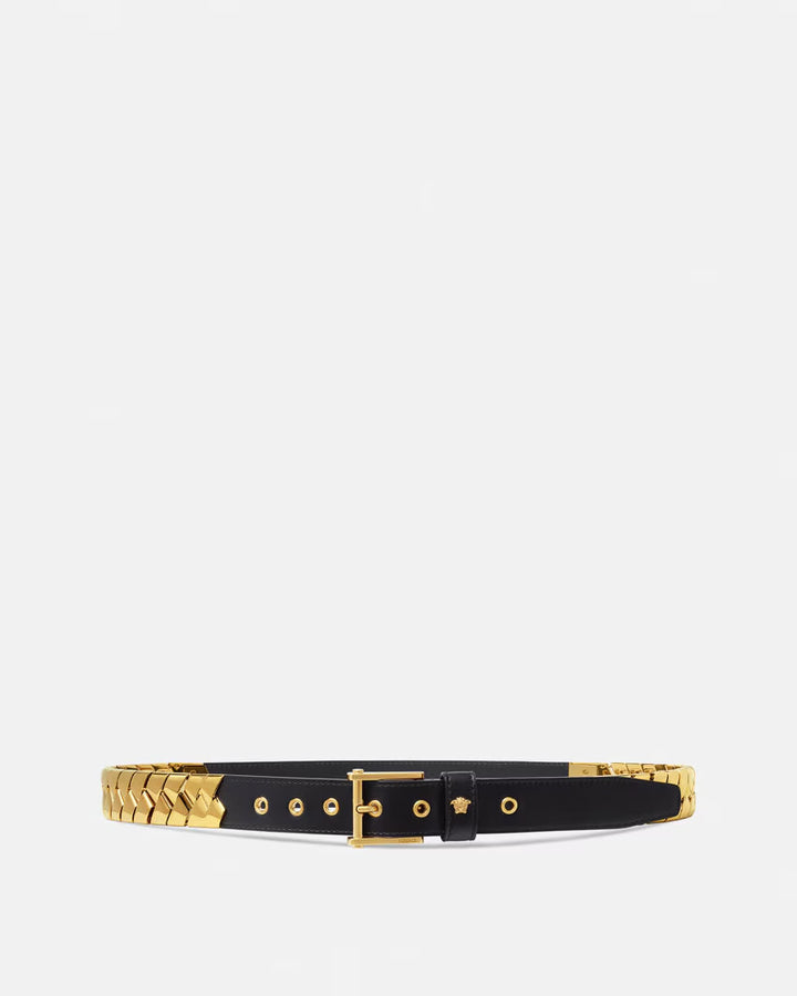 VERSACE Bind Leather Belt 1.2"