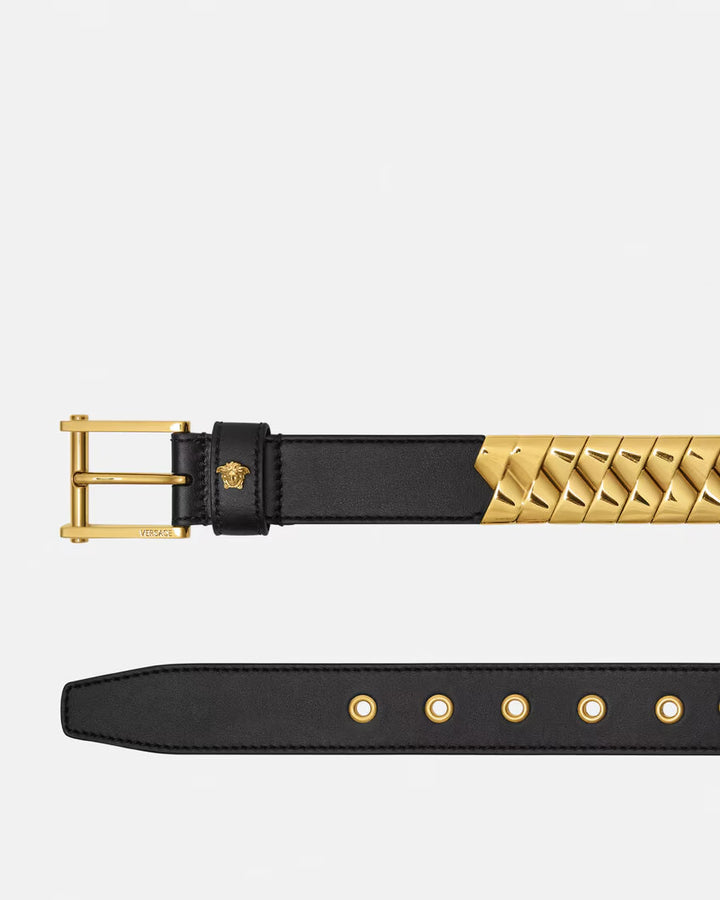 VERSACE Bind Leather Belt 1.2"