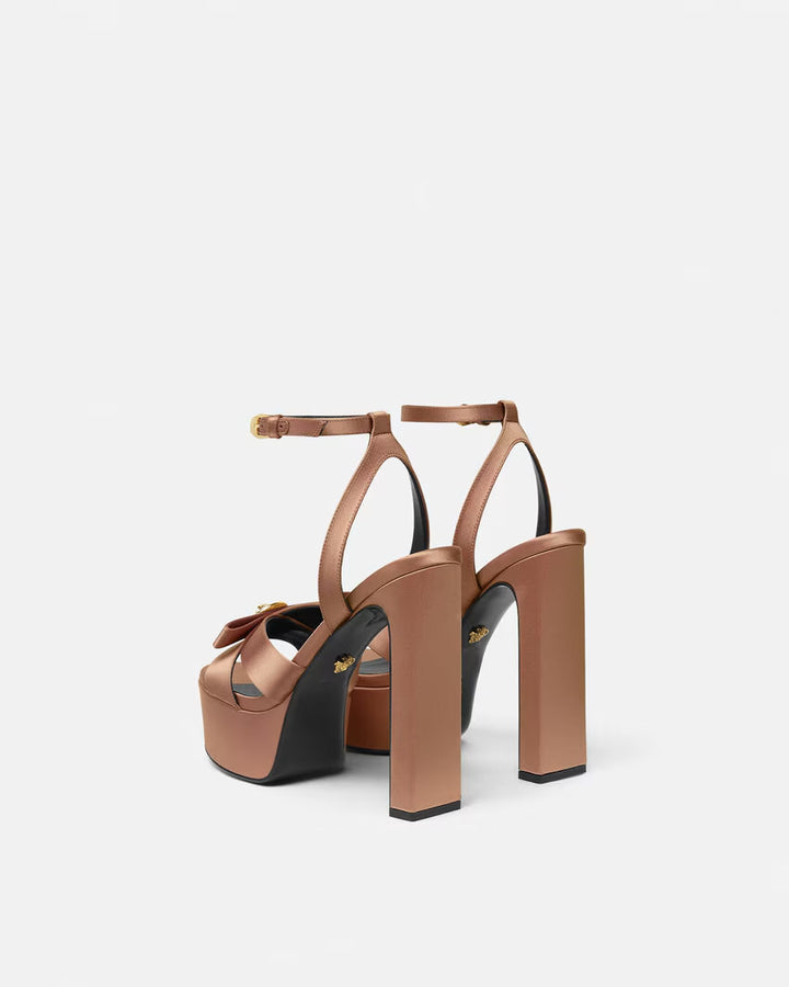 VERSACE Gianni Ribbon Satin Sandals 140 mm