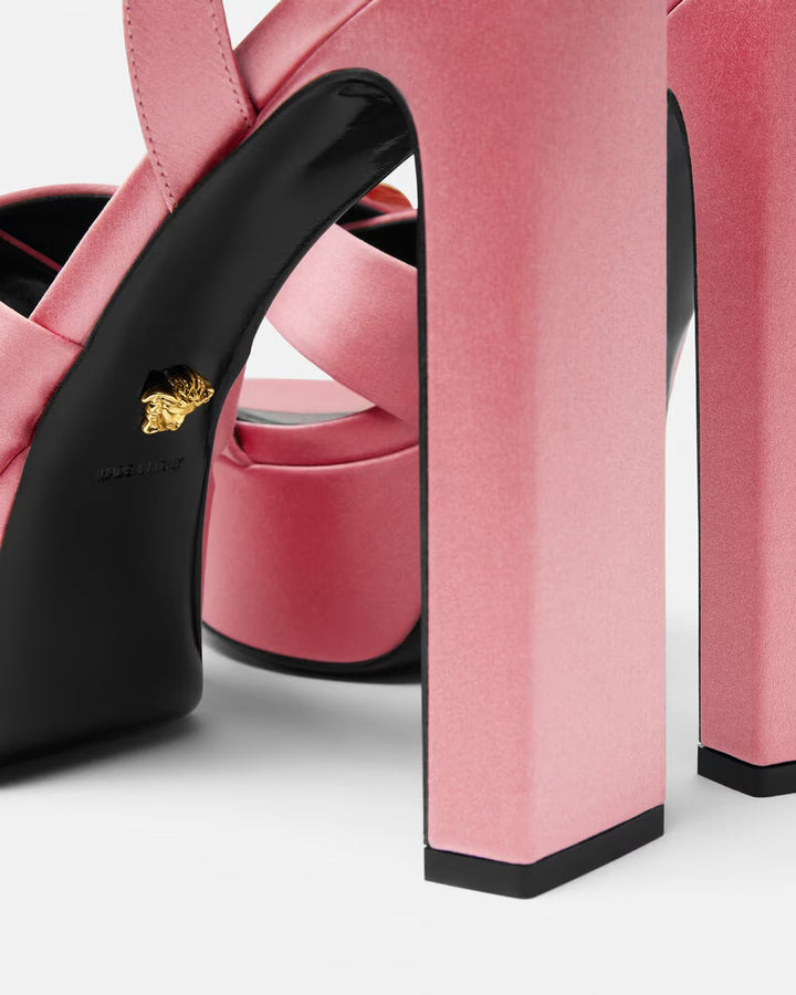 VERSACE Gianni Ribbon Satin Sandals 140 mm