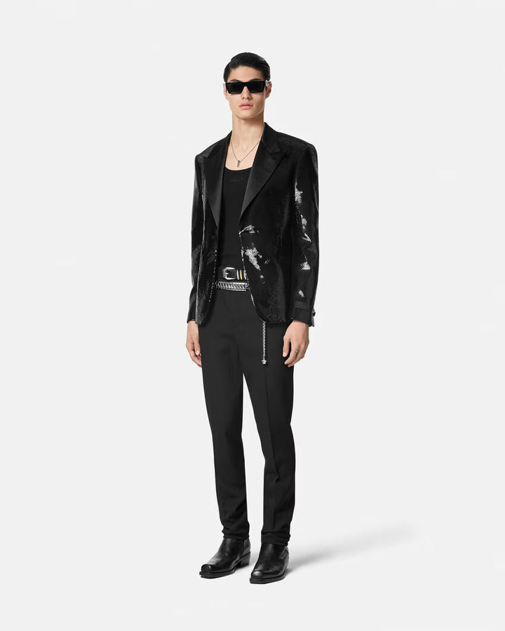 VERSACE Embellished Single-Breasted Blazer