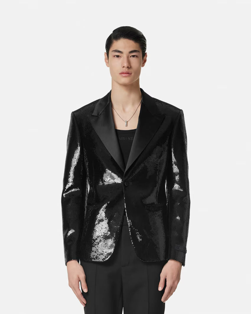 VERSACE Embellished Single-Breasted Blazer