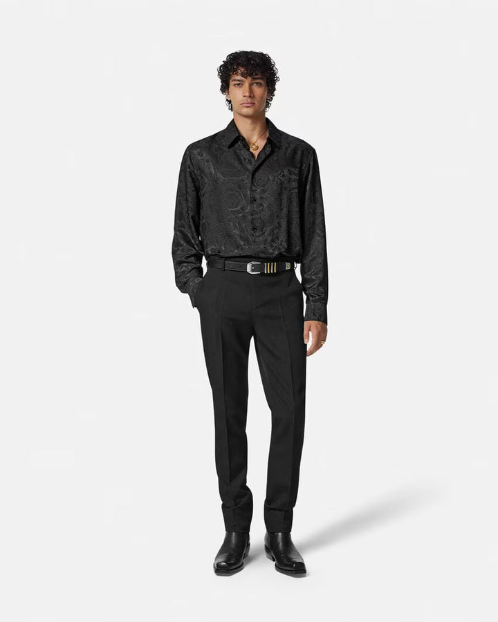 Versace BAROCCO JACQUARD SILK-BLEND SHIRT