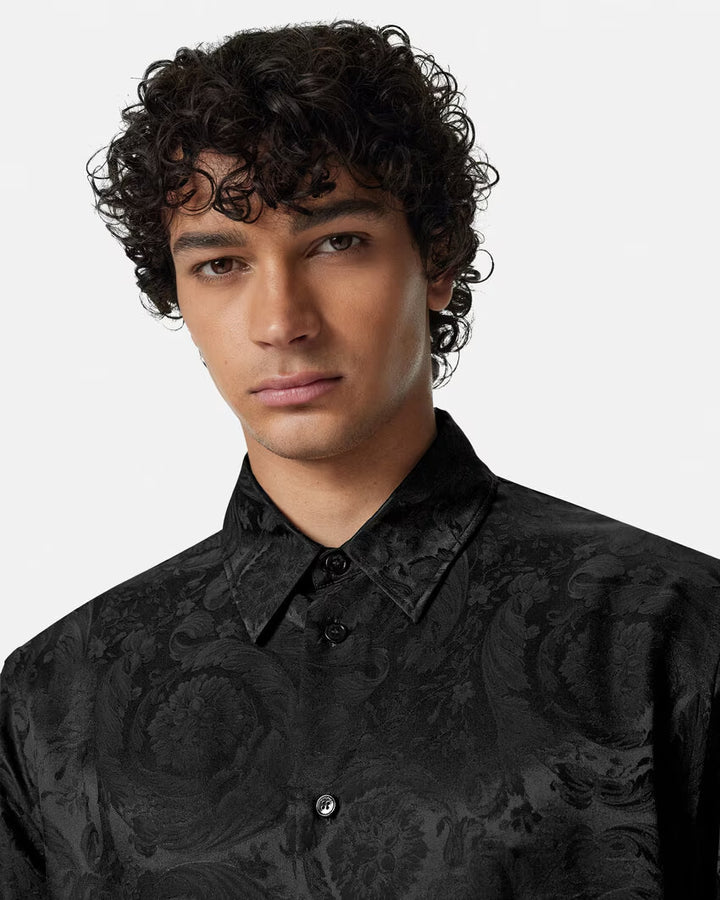 Versace BAROCCO JACQUARD SILK-BLEND SHIRT