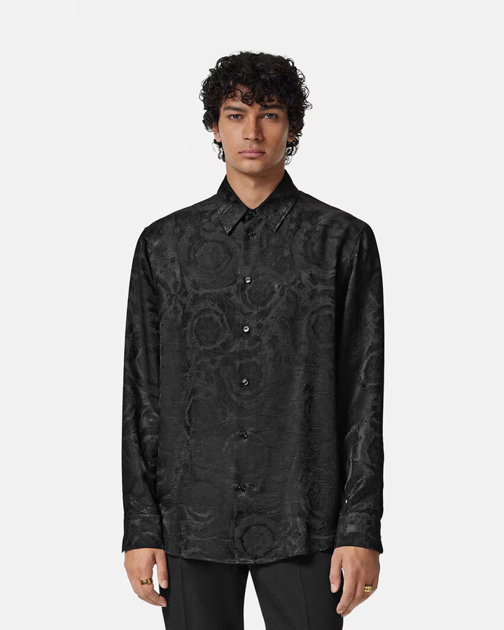 Versace BAROCCO JACQUARD SILK-BLEND SHIRT