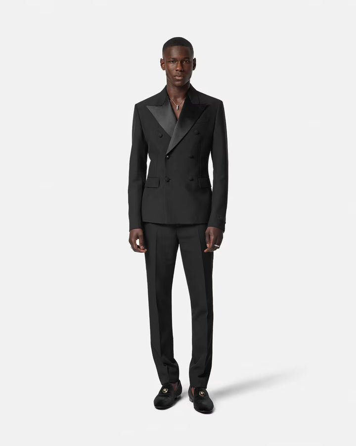 VERSACE Mohair-Blend Double-Breasted Blazer