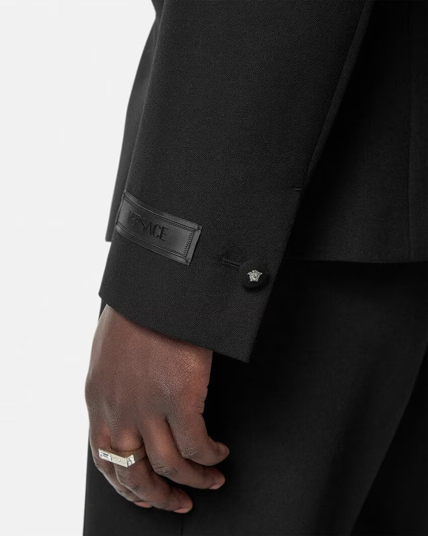 VERSACE Mohair-Blend Double-Breasted Blazer
