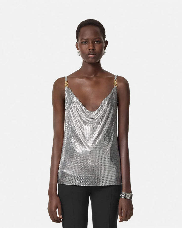 Versace METAL MESH CAMISOLE TOP