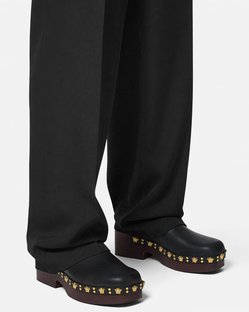 VERSACE Studded Stack Clogs