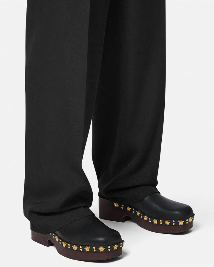 VERSACE Studded Stack Clogs