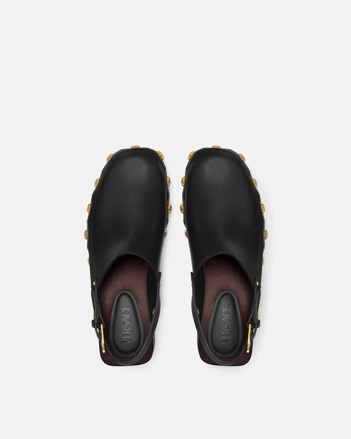 VERSACE Studded Stack Clogs