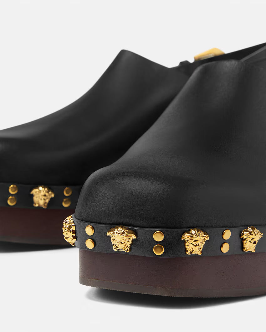 VERSACE Studded Stack Clogs