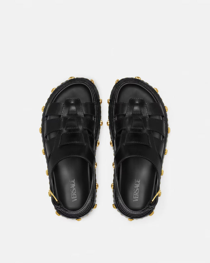 VERSACE Studded Stack Sandals