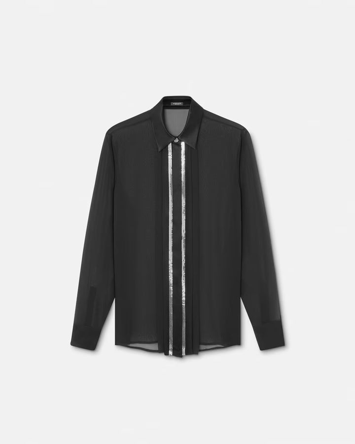 Versace METAL MESH GEORGETTE-SILK SHIRT