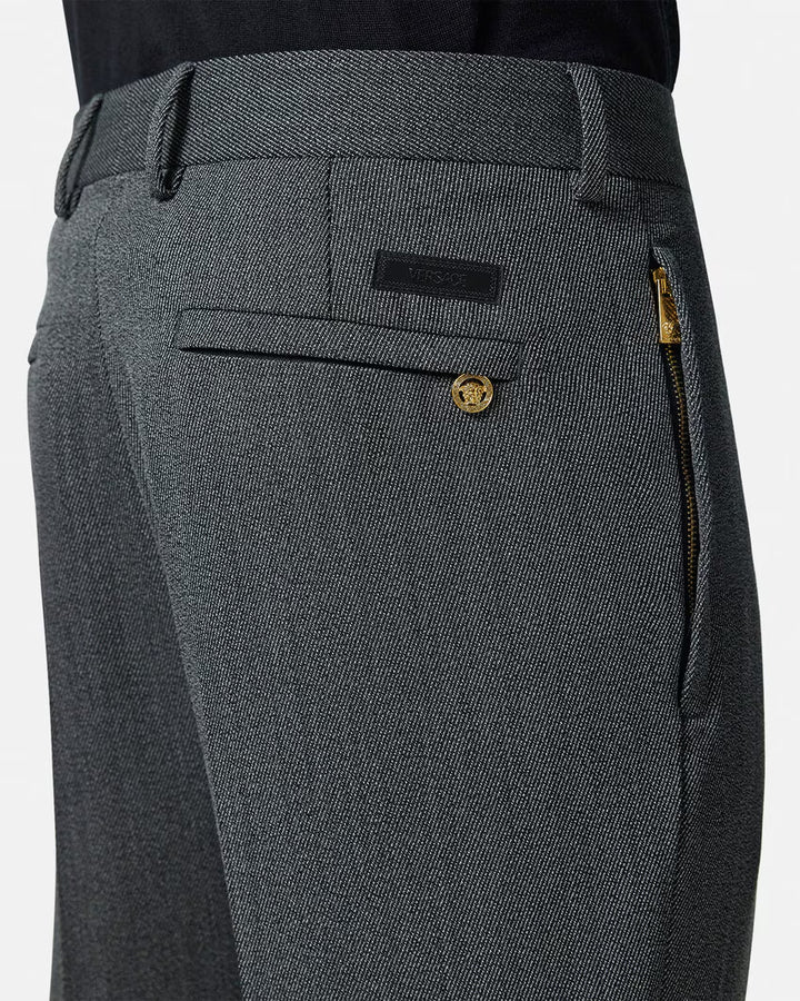 VERSACE Mouliné Wool Formal Pants
