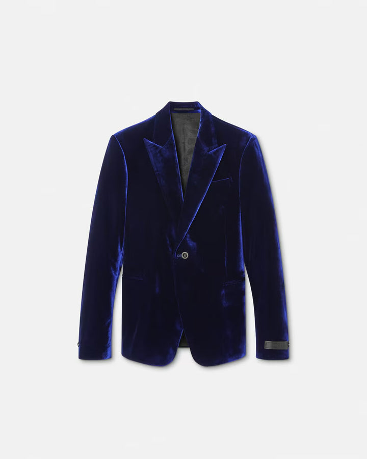 VERSACE Velvet Single-Breasted Blazer