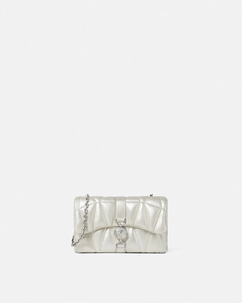 VERSACE KLEIO METALLIC QUILTED MINI BAG