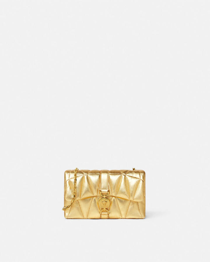 VERSACE KLEIO METALLIC QUILTED MINI BAG