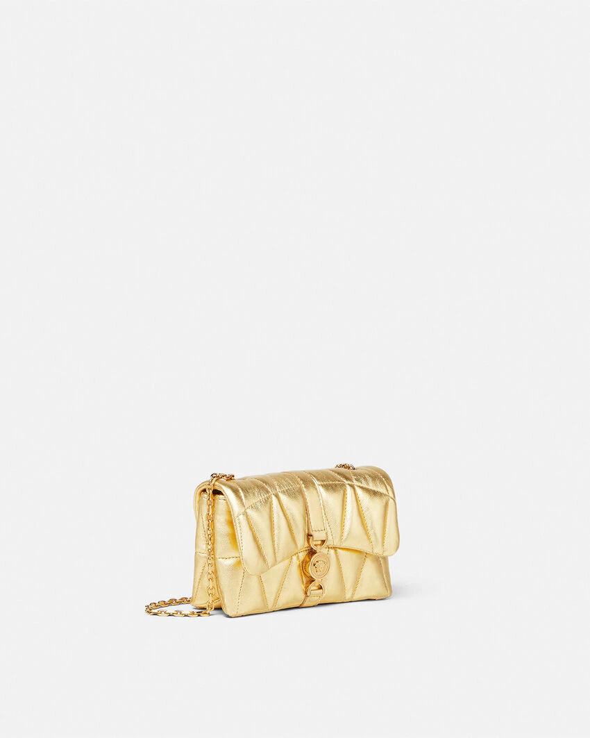 VERSACE KLEIO METALLIC QUILTED MINI BAG