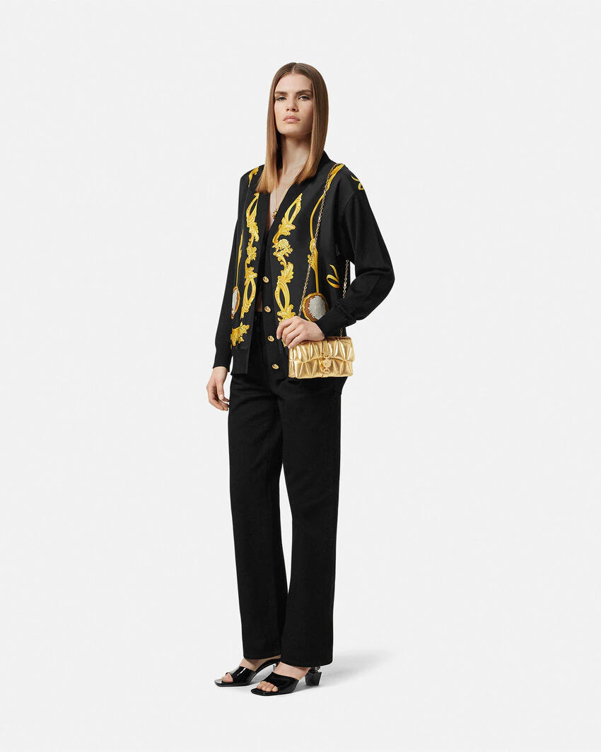 VERSACE KLEIO METALLIC QUILTED MINI BAG