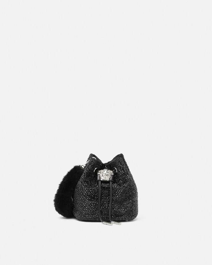 VERSACE CRYSTAL LA MEDUSA MINI BUCKET BAG