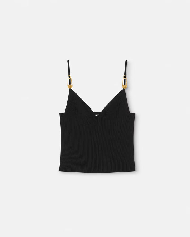 Versace SAFETY PIN KNIT CROP TOP