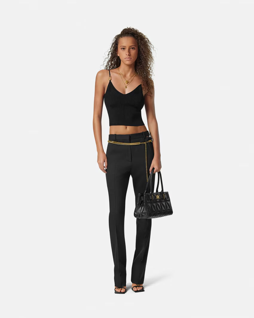 Versace SAFETY PIN KNIT CROP TOP