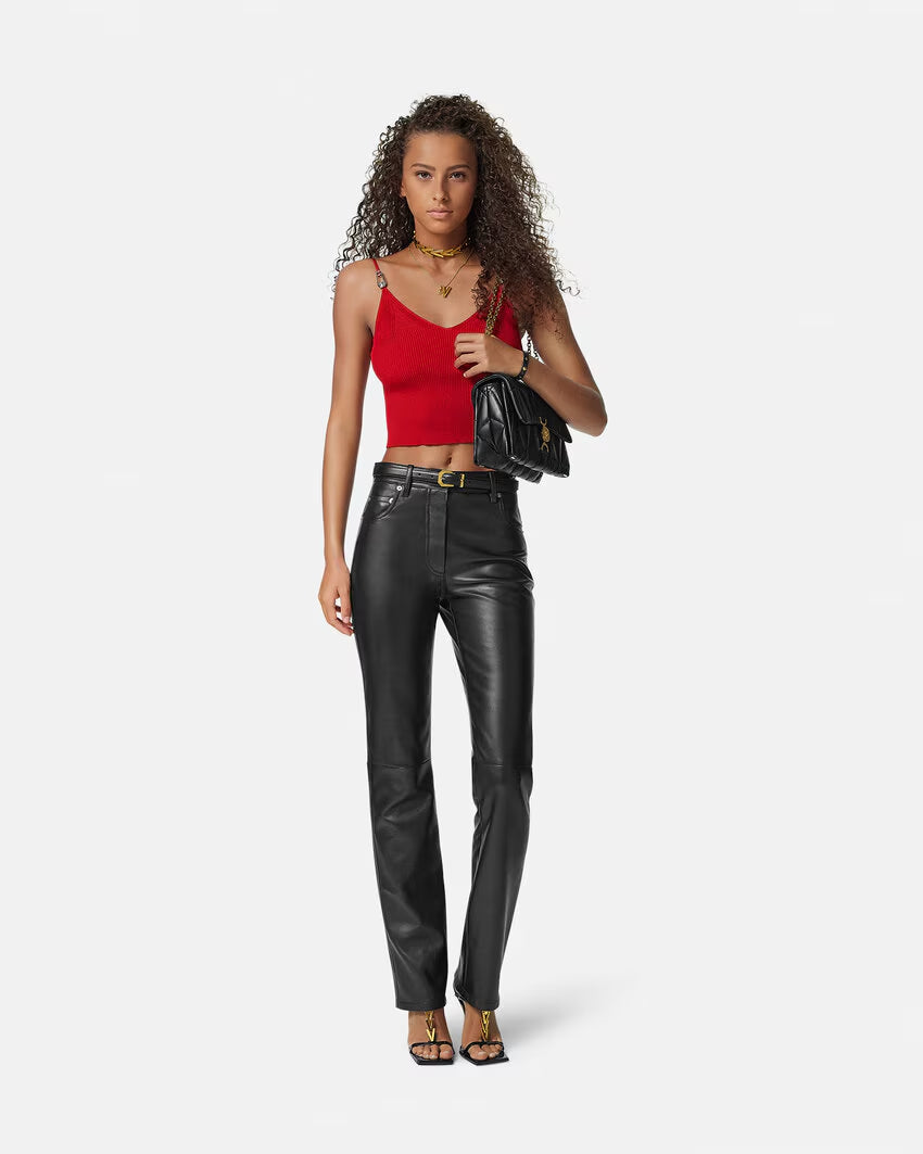 Versace SAFETY PIN KNIT CROP TOP