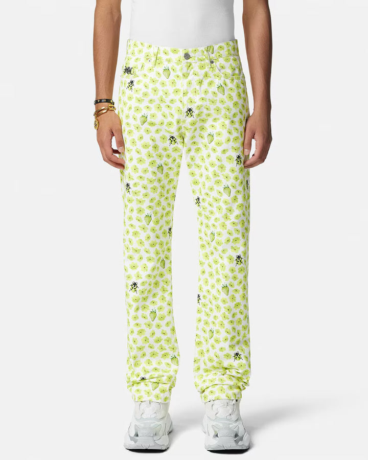VERSACE Strawberry Garden Loose-Fit Jeans
