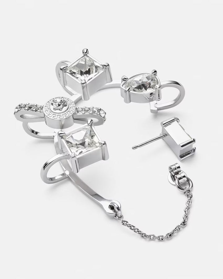VERSACE Crystal Gianni Ribbon Right Ear Cuff