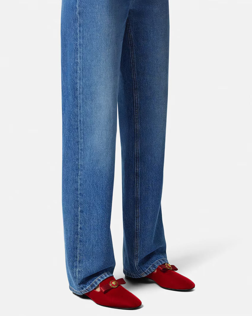 GUCCI Gianni Ribbon Velvet Slippers