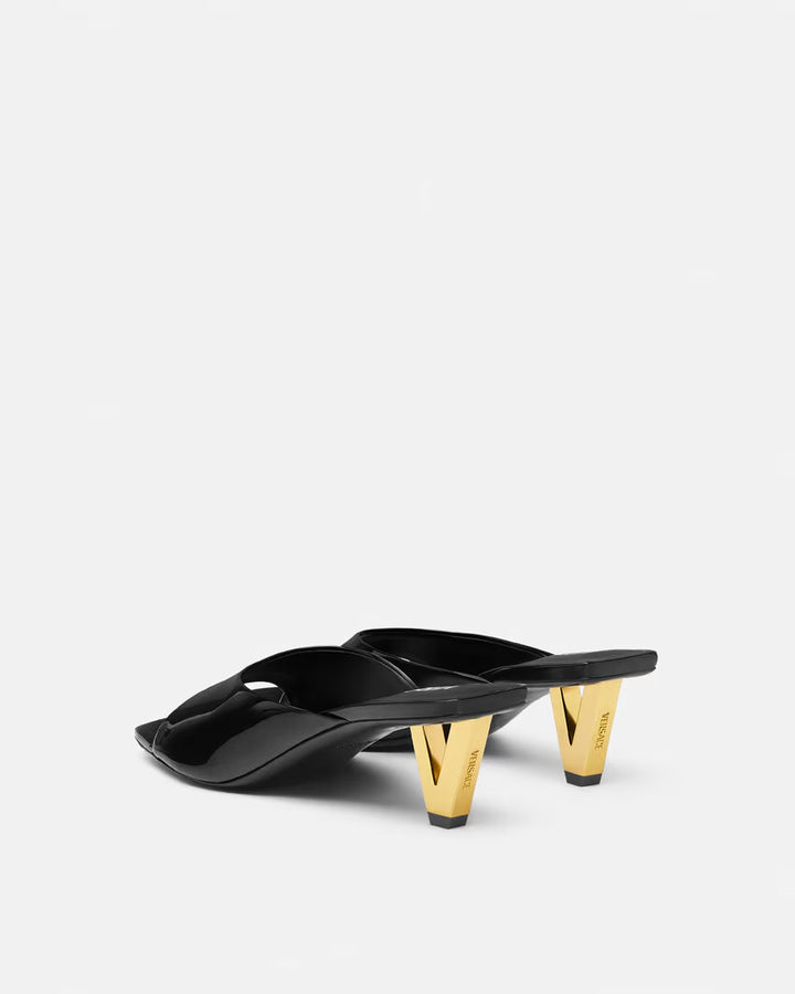 VERSACE V2025 Patent Mules 55 mm